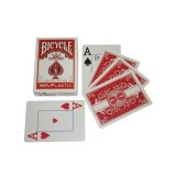 Карты Bicycle Prestige Rider 100% Plastic Jumbo, красная рубашка F44100-red