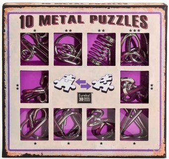 Набор из 10 металлических головоломок (фиолетовый) / 10 Metal Puzzles purple set 473359