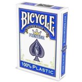 Карты Bicycle Prestige Rider 100% Plastic Jumbo, синяя рубашка F44100-blue