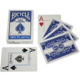 Карты Bicycle Prestige Rider 100% Plastic Jumbo, синяя рубашка F44100-blue