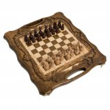 Шахматы + нарды резные c Араратом 40 с ручкой, Haleyan kh116