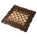 Шахматы + нарды резные Бриз 50, Haleyan kh128