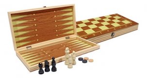 Шахматы, нарды, шашки деревянные 3 в 1, поле 29 см Luxury Gift